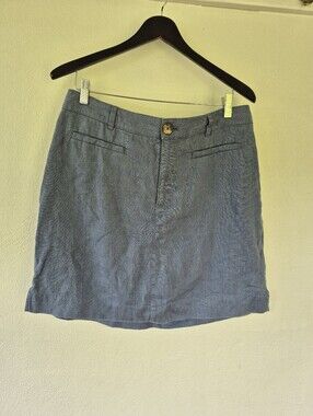 Contemporaine By Simons Linen Skirt Size 10 Blue